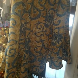 Le Scandale Skirt Size 14 Tan & Blue Aztec Pattern